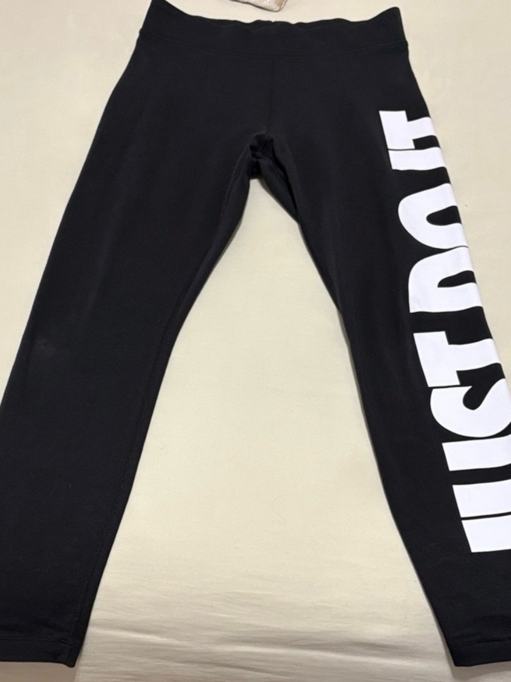Nike JUST DO IT Black Leggings with White 'Just Do It' Side Print